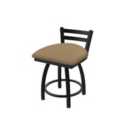 HOLLAND BAR STOOL CO 18" Low Back Swivel Vanity Stool, Black Wrinkle, Canter Sand Seat 41118BW013